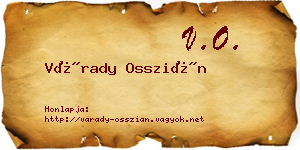 Várady Osszián névjegykártya